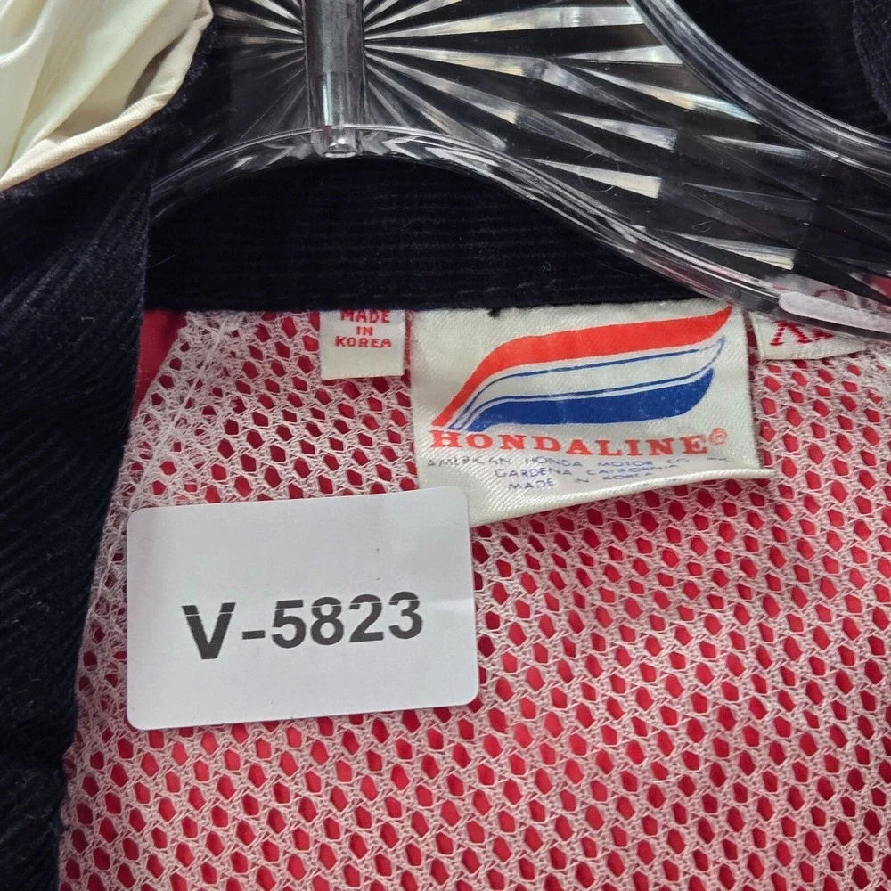 VINTAGE Honda Men Pants XS Red White Blue Colorblock Jumpsuit Racing Hood READ